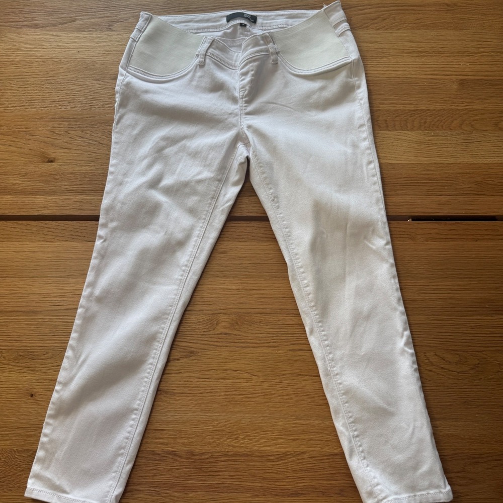 1822 Denim Women White Maternity Skinny Jeans Side Panel Size 31 Stretch
